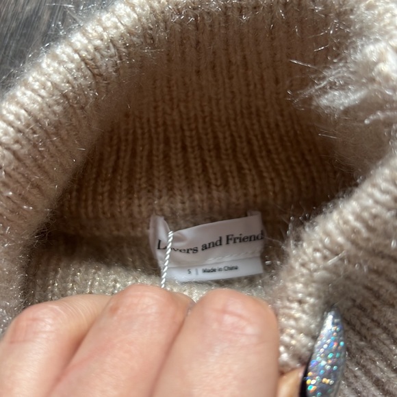 Lovers & Friends Everette Lurex Turtleneck Sweater in Nude - Picture 6 of 8